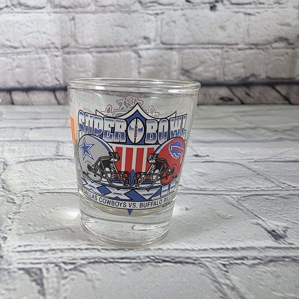 Dallas Cowboys Buffalo Bills Super Bowl XXVII 2oz Shot Glass 1/31/1993